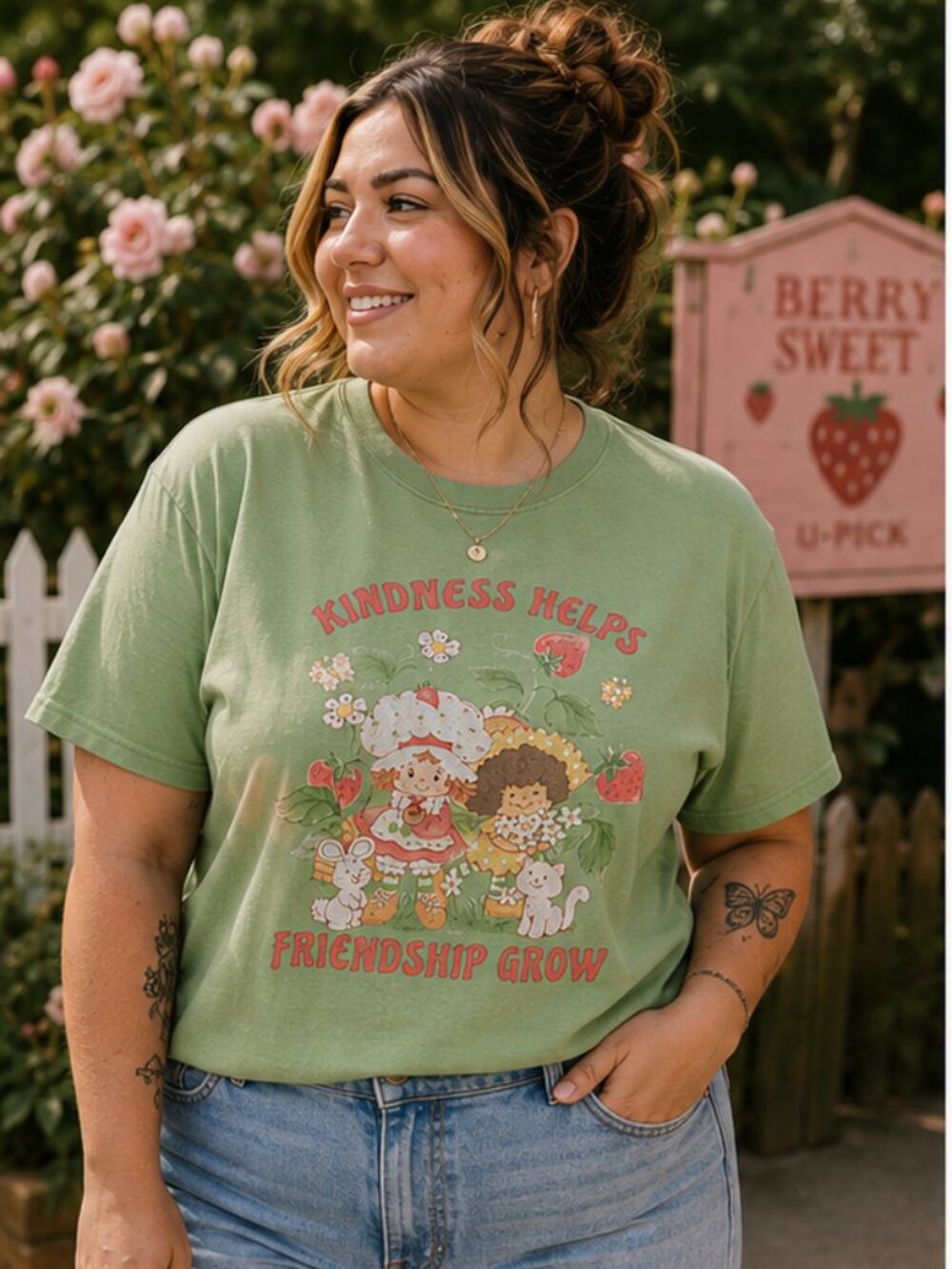 Strawberry Shortcake Graphic Tee Green 2X